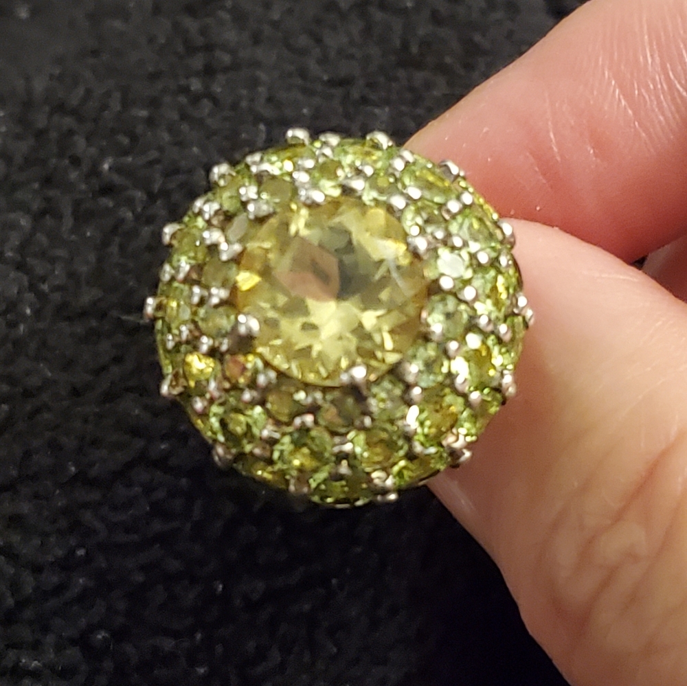 VTG  Dome Gemstones Peridot and Citrine